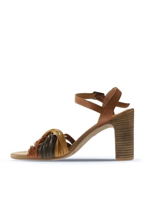 Bueno Shoes Sarı Multi Deri Kadın Topuklu Sandalet 01wn4302 - Görsel 5