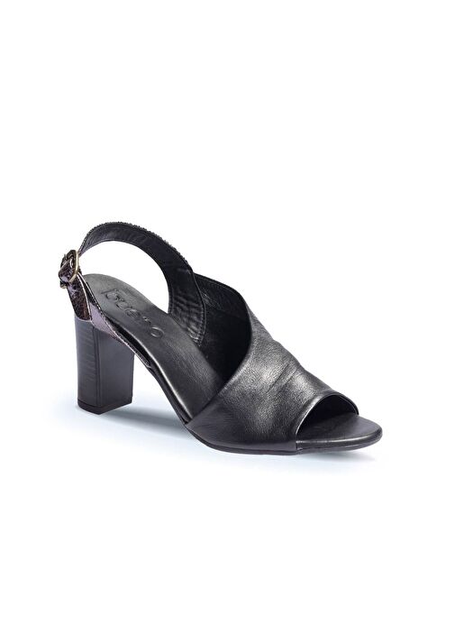 Bueno Shoes Siyah Deri Kadın Topuklu Sandalet 01wn4304 - Görsel 3