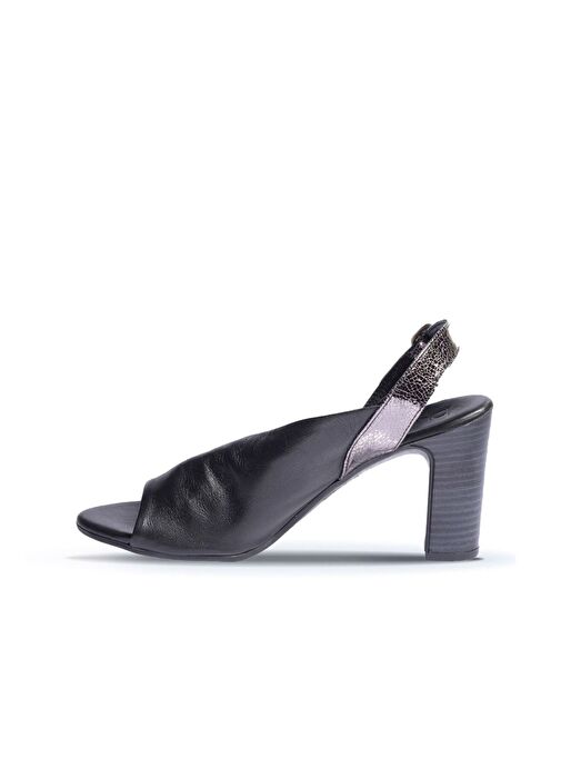 Bueno Shoes Siyah Deri Kadın Topuklu Sandalet 01wn4304 - Görsel 4
