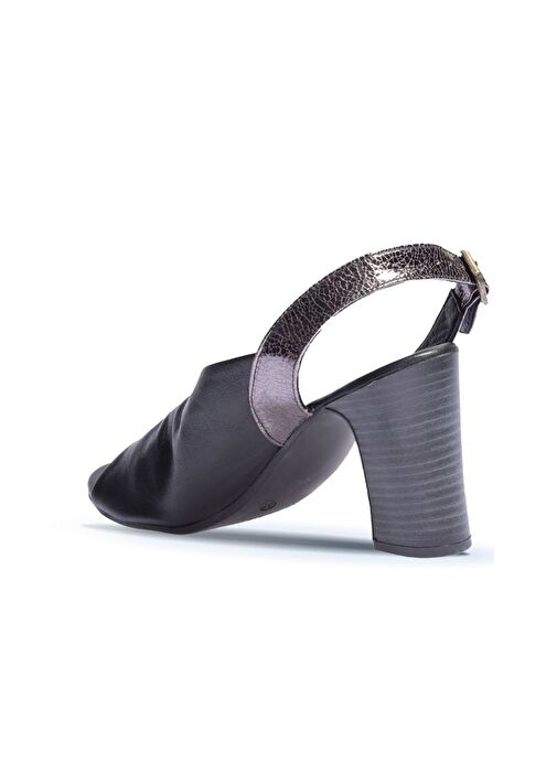 Bueno Shoes Siyah Deri Kadın Topuklu Sandalet 01wn4304 - Görsel 5
