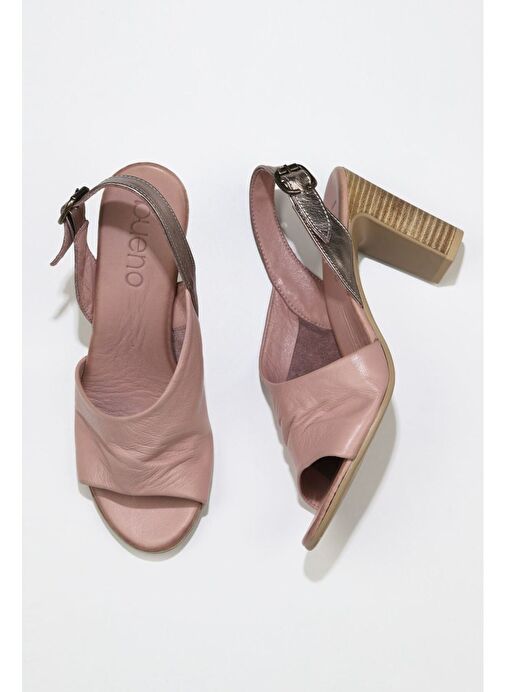Bueno Shoes Gül Kurusu Deri Kadın Topuklu Sandalet 01wn4304 - Görsel 2