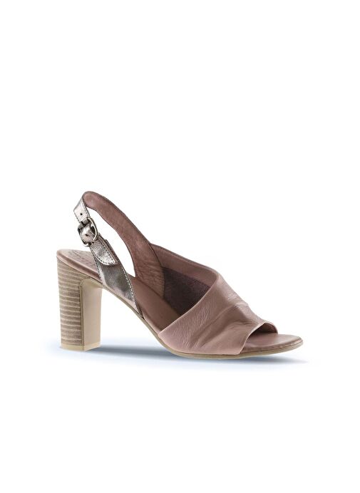 Bueno Shoes Gül Kurusu Deri Kadın Topuklu Sandalet 01wn4304 - Görsel 4