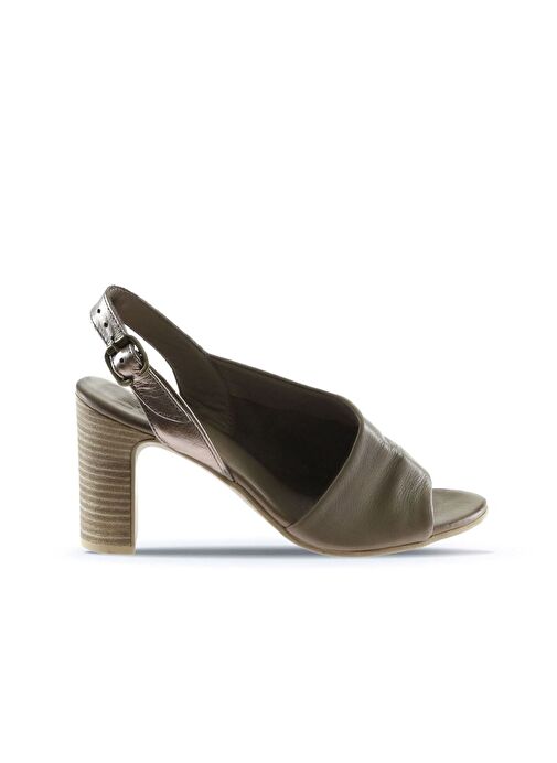 Bueno Shoes Gri Deri Kadın Topuklu Sandalet 01wn4304 - Görsel 3