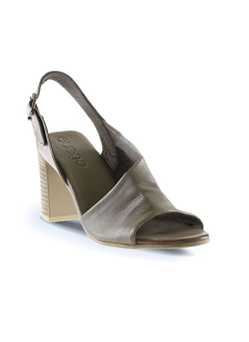 Bueno Shoes Gri Deri Kadın Topuklu Sandalet 01wn4304 - Görsel 4