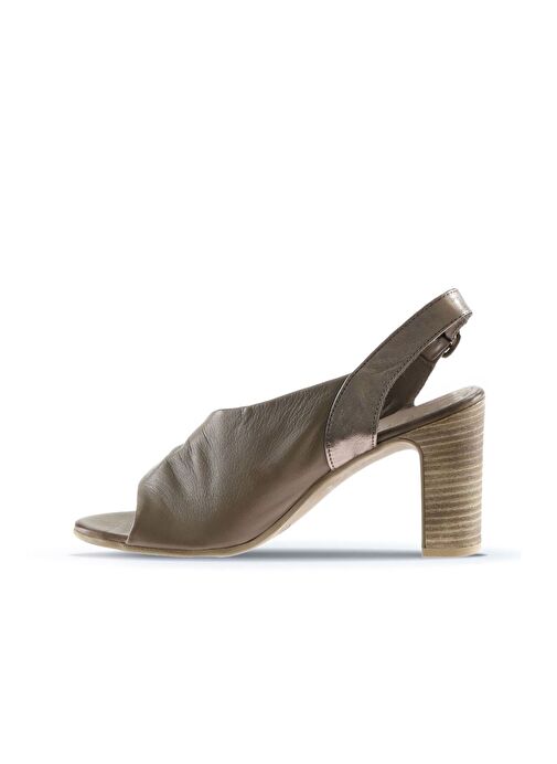 Bueno Shoes Gri Deri Kadın Topuklu Sandalet 01wn4304 - Görsel 5