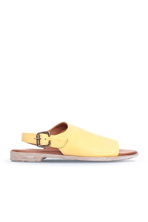 Bueno Shoes Sarı Deri Kadın Sandalet 01wn5000 - Görsel 2