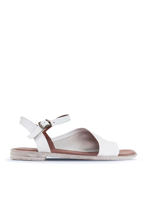 Bueno Shoes Beyaz Deri Kadın Sandalet 01wn5001 - Görsel 4