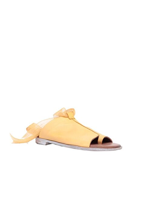 Bueno Shoes Sarı Deri Kadın Parmak Arası Sandalet 01wn5008 - Görsel 3
