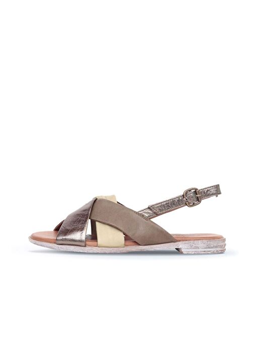 Bueno Shoes Haki Multi Deri Kadın Sandalet 01wn5010 - Görsel 4