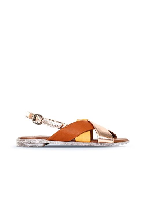 Bueno Shoes Sarı Multi Deri Kadın Sandalet 01wn5010 - Görsel 2
