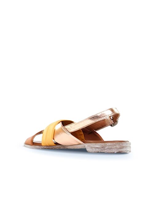 Bueno Shoes Sarı Multi Deri Kadın Sandalet 01wn5010 - Görsel 5