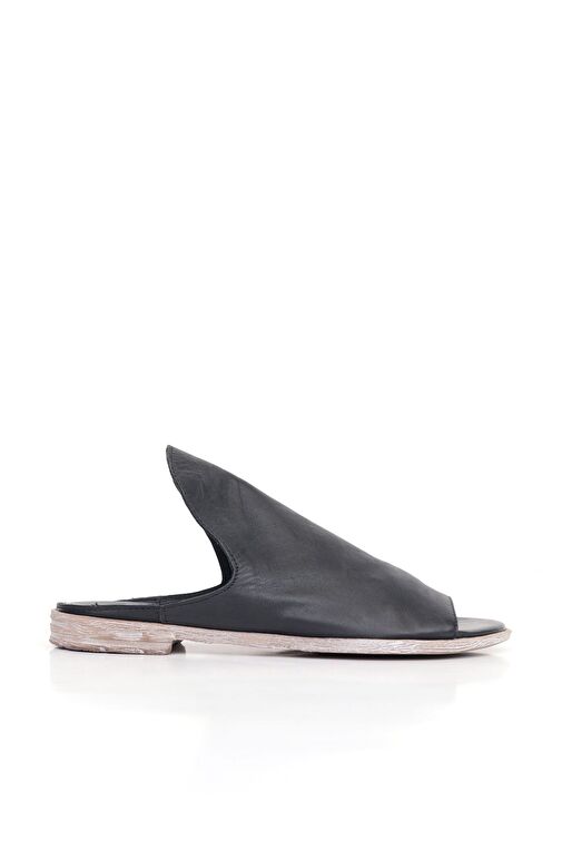 Bueno Shoes Siyah Deri Kadın Düz Terlik 01wn5019 - Görsel 4