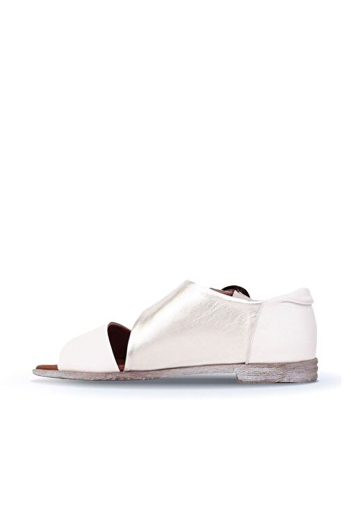 Bueno Shoes Beyaz Deri Kadın Sandalet 01wn5034 - Görsel 4