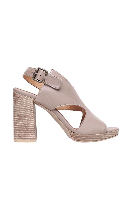Bueno Shoes Gri Deri Kadın Topuklu Sandalet 01wn6403 - Görsel 2