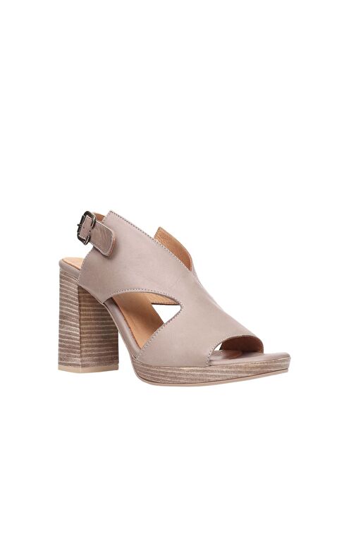 Bueno Shoes Gri Deri Kadın Topuklu Sandalet 01wn6403 - Görsel 3