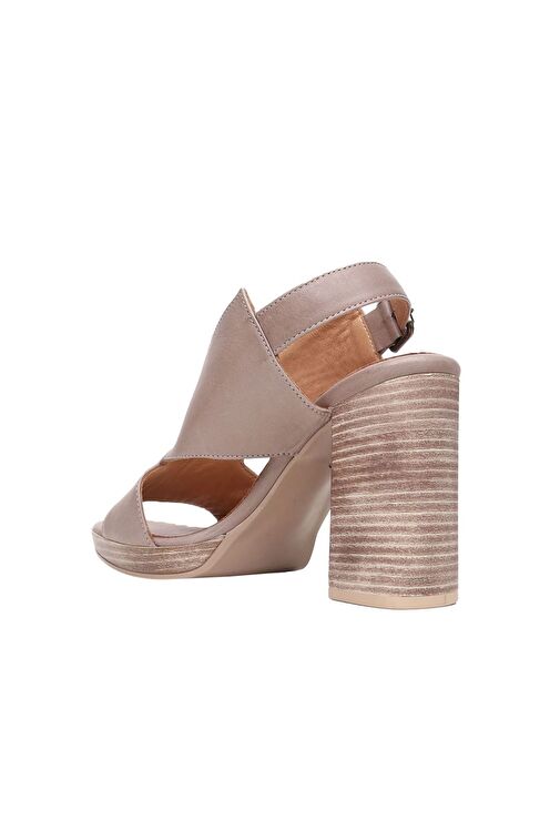 Bueno Shoes Gri Deri Kadın Topuklu Sandalet 01wn6403 - Görsel 5