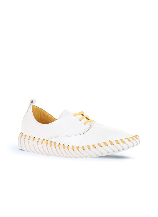 Bueno Shoes Sarı Deri Kadın Düz Ayakkabı 01wq0200 - Görsel 3