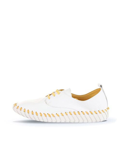 Bueno Shoes Sarı Deri Kadın Düz Ayakkabı 01wq0200 - Görsel 4