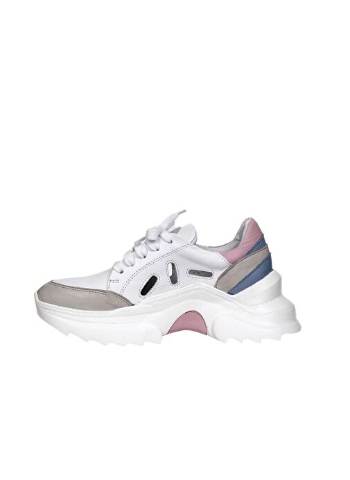 Bueno Shoes Gri Deri Kadın Dolgu Topuklu Spor Ayakkabı 01wq10100 - Görsel 7