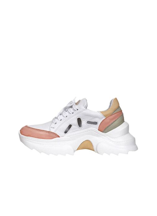 Bueno Shoes Turuncu Deri Kadın Dolgu Topuklu Spor Ayakkabı 01wq10100 - Görsel 4