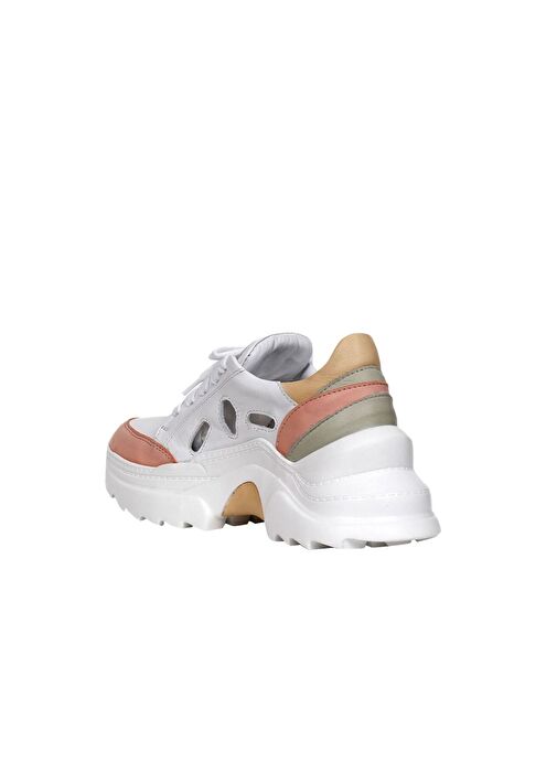 Bueno Shoes Turuncu Deri Kadın Dolgu Topuklu Spor Ayakkabı 01wq10100 - Görsel 5