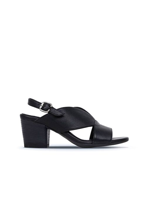 Bueno Shoes Siyah Deri Kadın Topuklu Sandalet 01wn2603 - Görsel 2