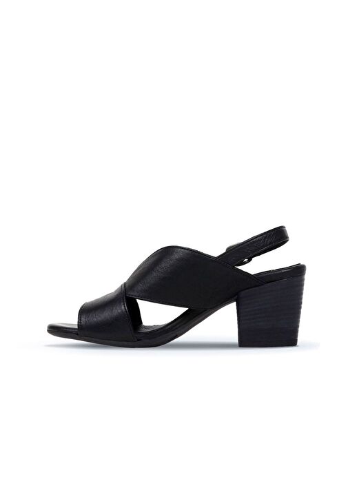 Bueno Shoes Siyah Deri Kadın Topuklu Sandalet 01wn2603 - Görsel 4