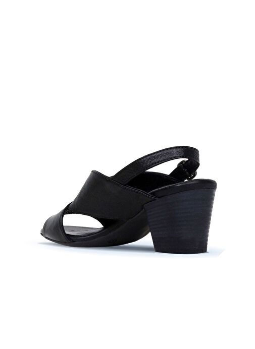 Bueno Shoes Siyah Deri Kadın Topuklu Sandalet 01wn2603 - Görsel 5