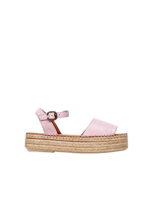 Bueno Shoes Pembe Deri Kadın Dolgu Topuklu Espadril Sandalet 01wq3515 - Görsel 2