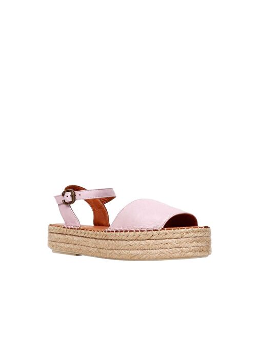 Bueno Shoes Pembe Deri Kadın Dolgu Topuklu Espadril Sandalet 01wq3515 - Görsel 3