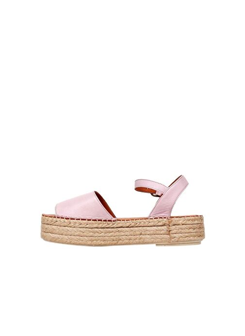 Bueno Shoes Pembe Deri Kadın Dolgu Topuklu Espadril Sandalet 01wq3515 - Görsel 4