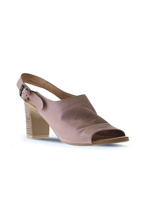 Bueno Shoes Gül Kurusu Deri Kadın Topuklu Sandalet 01wn1513 - Görsel 4