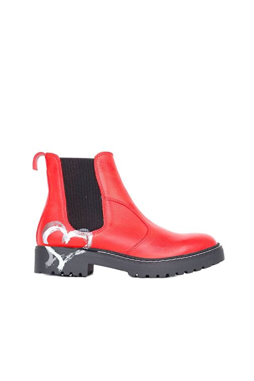 Bueno Shoes Kırmızı Deri Kadın Düz Bot 01wr4204 - Görsel 2