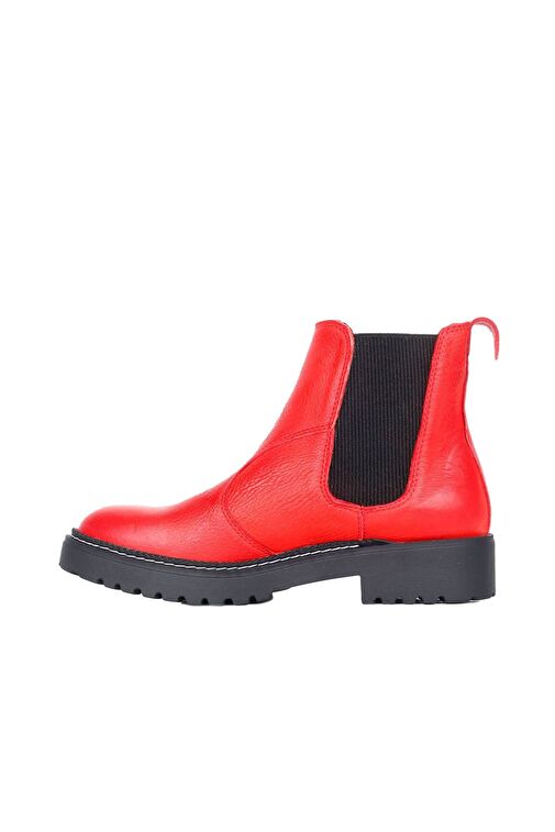 Bueno Shoes Kırmızı Deri Kadın Düz Bot 01wr4204 - Görsel 4
