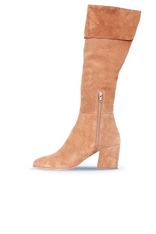 Bueno Shoes Taba Süet Kadın Topuklu Çizme 01wr5108 - Görsel 4