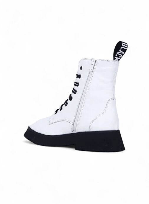 Bueno Shoes Beyaz Deri Kadın Düz Bot 01wr8802 - Görsel 5