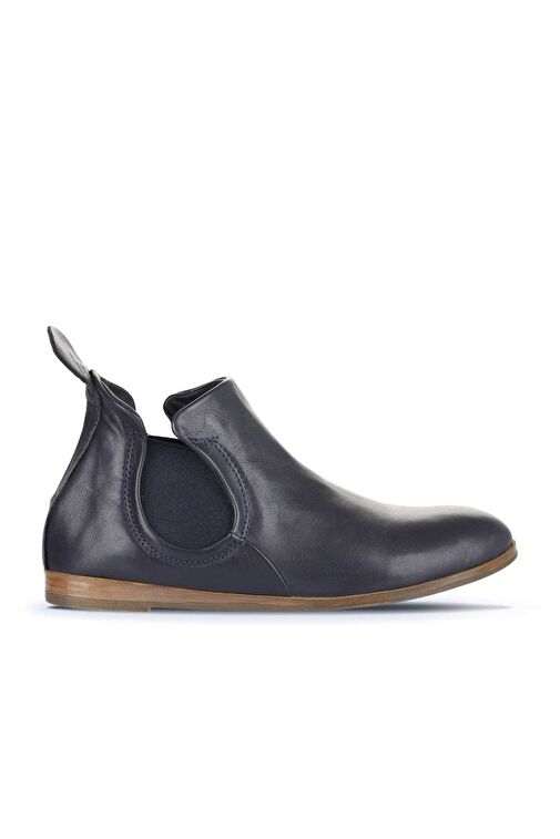 Bueno Shoes Lacivert Deri Kadın Düz Bot 01wp1602 - Görsel 2