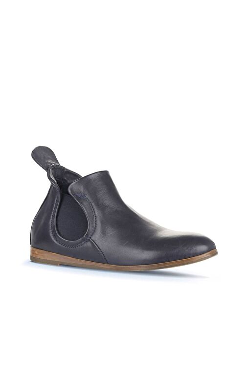 Bueno Shoes Lacivert Deri Kadın Düz Bot 01wp1602 - Görsel 3