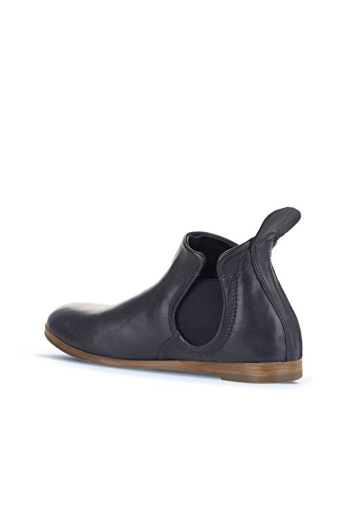 Bueno Shoes Lacivert Deri Kadın Düz Bot 01wp1602 - Görsel 5