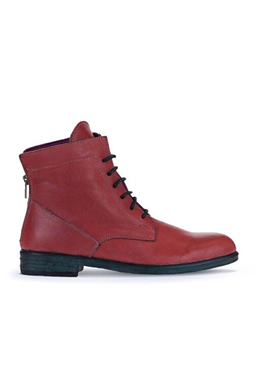 Bueno Shoes Bordo Deri Kadın Düz Bot 01wr4600 - Görsel 2
