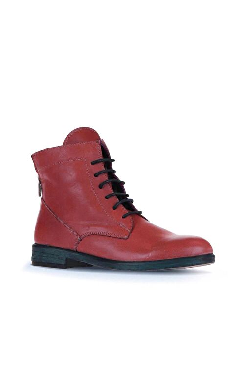 Bueno Shoes Bordo Deri Kadın Düz Bot 01wr4600 - Görsel 3