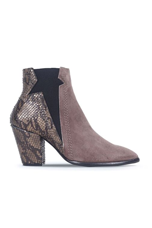 Bueno Shoes Vizon Deri Kadın Topuklu Bot 01wr5001 - Görsel 2