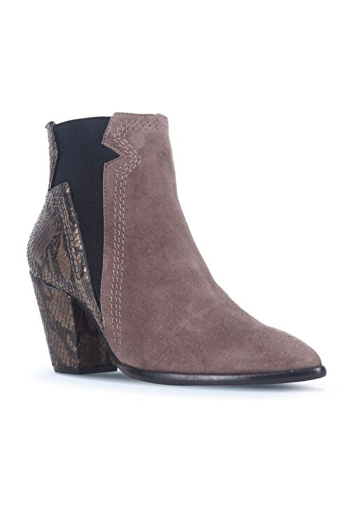 Bueno Shoes Vizon Deri Kadın Topuklu Bot 01wr5001 - Görsel 4