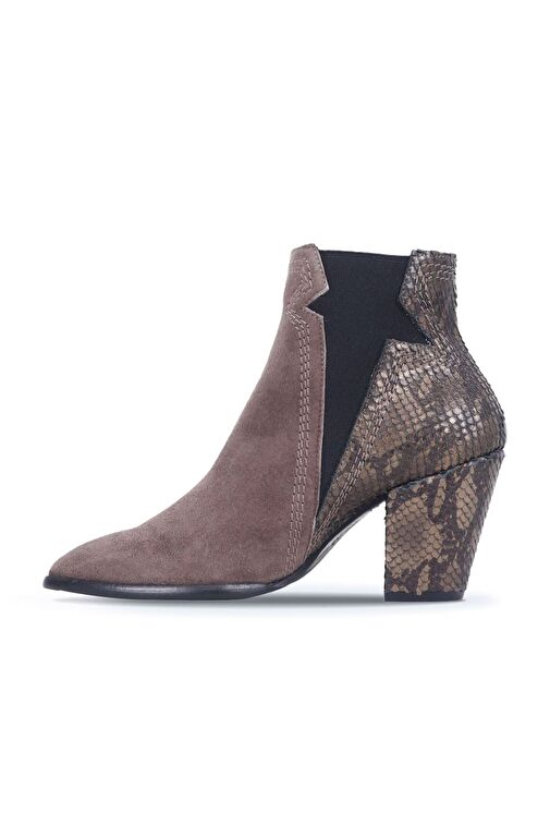 Bueno Shoes Vizon Deri Kadın Topuklu Bot 01wr5001 - Görsel 3