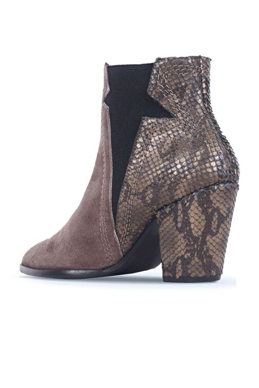 Bueno Shoes Vizon Deri Kadın Topuklu Bot 01wr5001 - Görsel 5