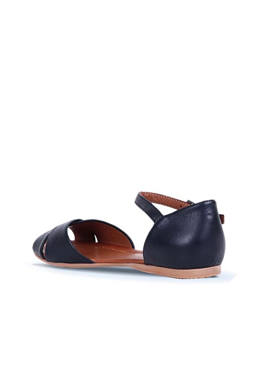 Bueno Shoes Siyah Deri Kadın Sandalet 01wl1217 - Görsel 5
