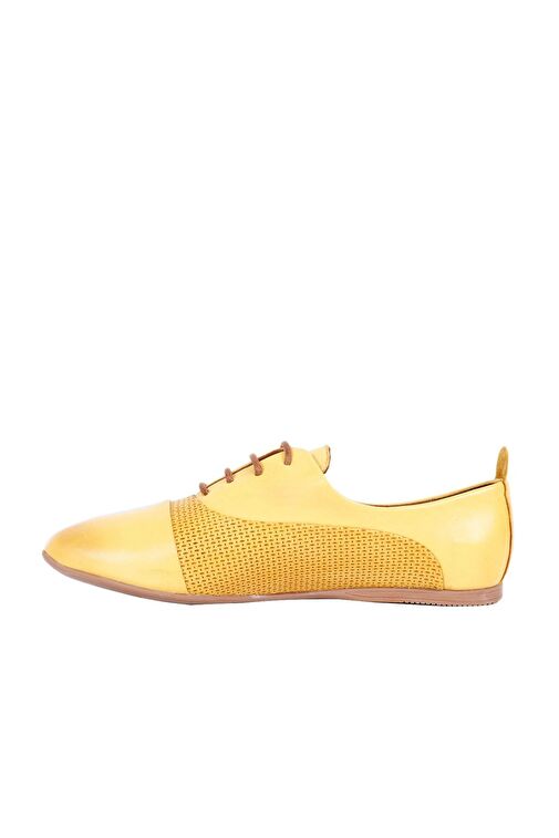 Bueno Shoes Sarı Deri Kadın Babet 01wl1247 - Görsel 4