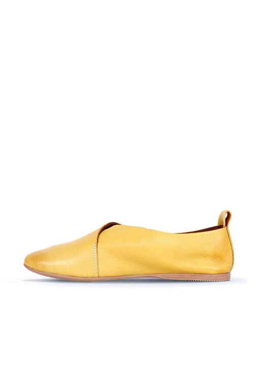 Bueno Shoes Sarı Deri Kadın Babet 01wn0710 - Görsel 4