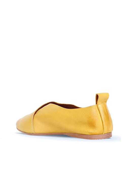 Bueno Shoes Sarı Deri Kadın Babet 01wn0710 - Görsel 5