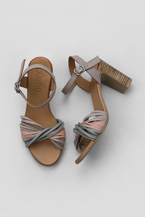 Bueno Shoes Mavi Deri Kadın Topuklu Sandalet 01wn4302 - Görsel 2